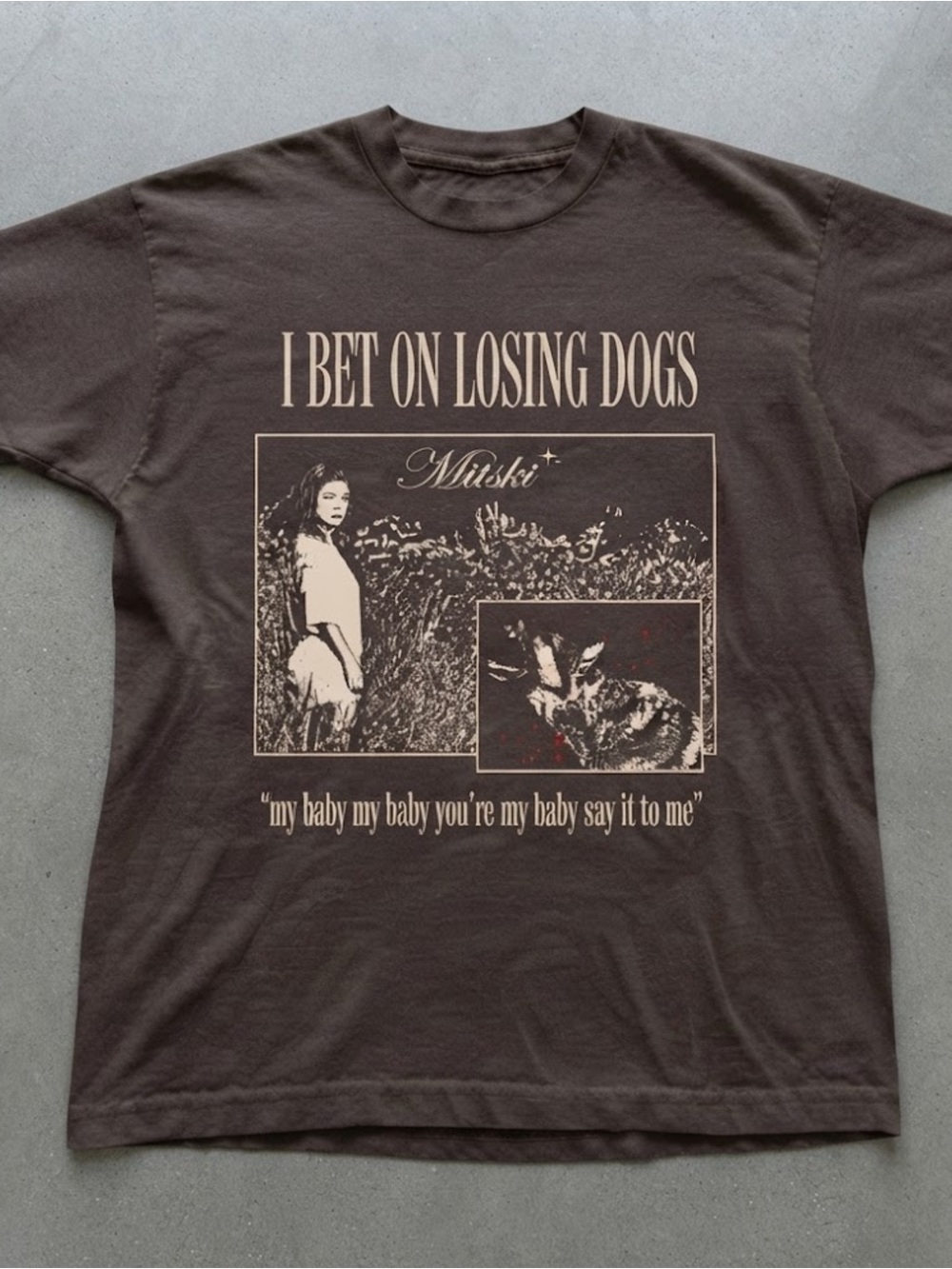 'I Bet On Losing Dogs' Brown Graphic Gildan T-shirt
